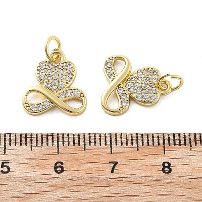 Brass Micro Pave Cubic Zirconia Pendants KK-C092-24D-G-1