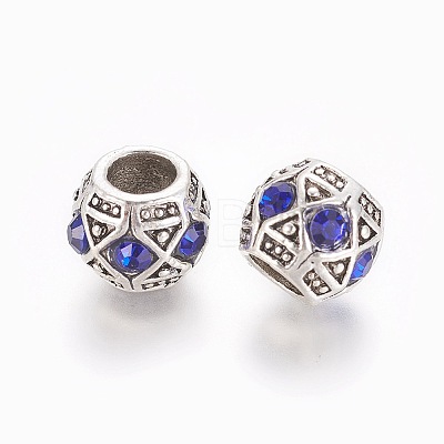 Antique Silver Plated Alloy European Beads CPDL-L019-01AS-1