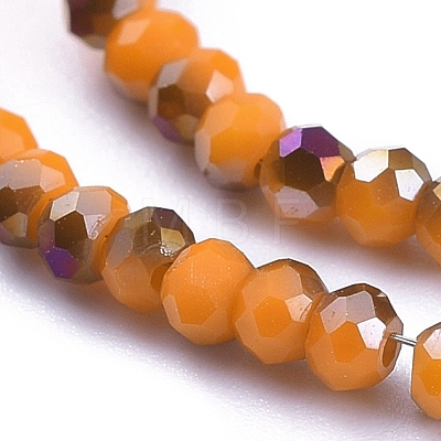 Electroplate Glass Beads Strands X-GLAA-F079-HP05-1