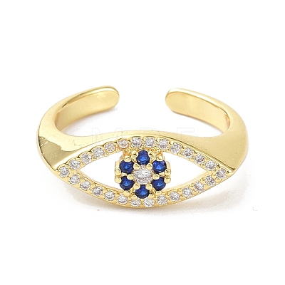 Evil Eye Real 18K Plated Cuff Rings for Women Gift ZIRC-C021-03G-1