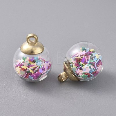 Glass Ball Pendants GLAA-WH0015-26N-1