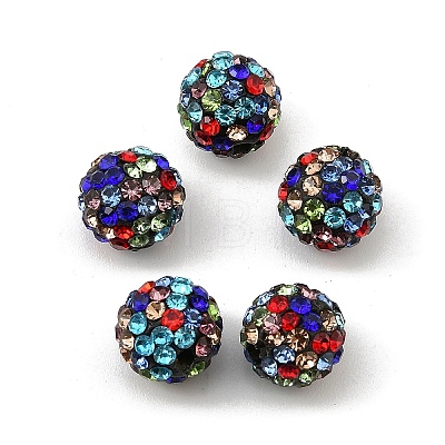Polymer Clay Pave Rhinestone Beads RB-Q197-10mm-30-1