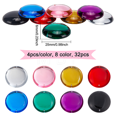 Fingerinspire 32Pcs 8 Color Acrylic Sew on Rhinestone FIND-FG0001-25-1