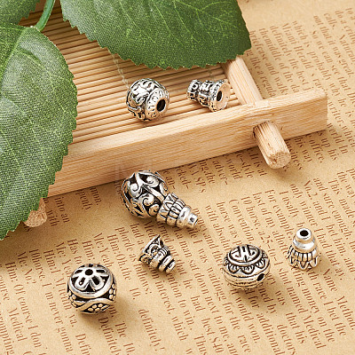 Kissitty Tibetan Style Alloy Guru Bead Sets PALLOY-KS0002-07AS-1