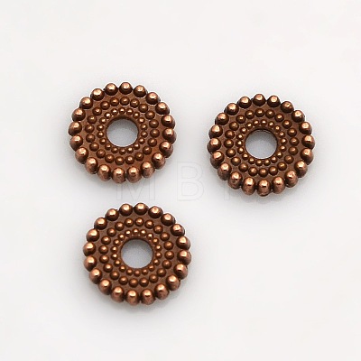 Disc Plating Zinc Alloy Spacer Beads PALLOY-N0101-08-1