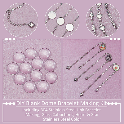  DIY Blank Dome Bracelet Making Kit DIY-NB0009-80-1