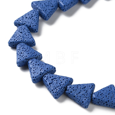 Triangle Dyed Natural Lava Rock Beads Strands G-O126-04A-03-1