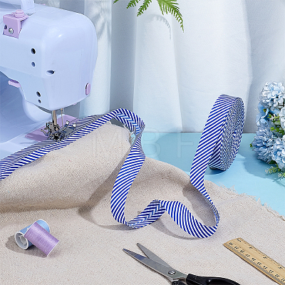 Polyester Stripe Pattern Ribbon OCOR-WH0078-541B-1