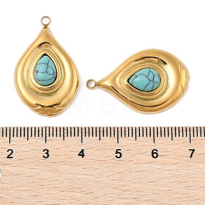 Synthetic Turquoise Pendants STAS-P380-25G-01-1