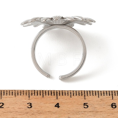 304 Stainless Steel Cuff Open Rings for Women RJEW-T037-03P-1