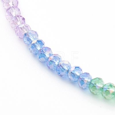 Rainbow Personalized Electroplate Glass Beaded Necklaces NJEW-JN03410-04-1