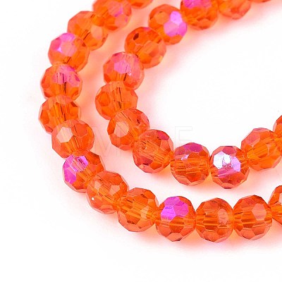 Electroplate Transparent Glass Beads Strands EGLA-A035-T4mm-L05-A-1