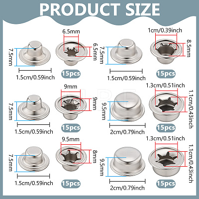 90Pcs 6 Styles Iron Bag Buckles IFIN-FG0001-06-1