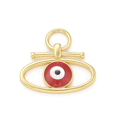 Rack Plating Brass Enamel Charms KK-C011-59G-1