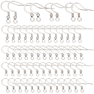 SUNNYCLUE 240Pcs 4 Styles 304 Stainless Steel French Earring Hooks STAS-SC0008-20B-1