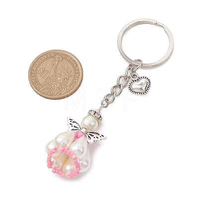 Acrylic Imitation Pearl Keychain KEYC-MZ00030-1