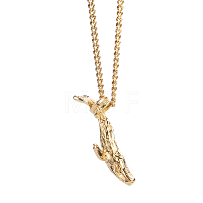 Fashionable Stainless Steel Whale Pendant Necklaces for Women's Daily Wear BD3250-2-1