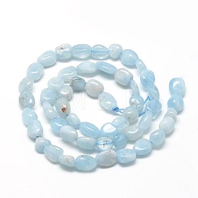 Natural Aquamarine Beads Strands G-R445-8x10-36-1