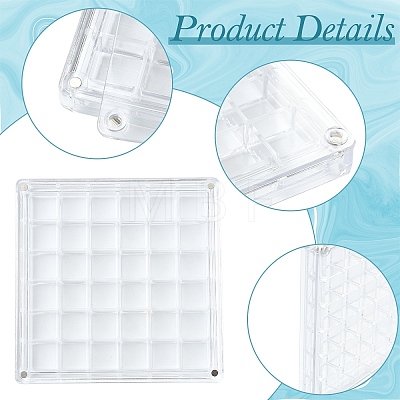 3Pcs 3 Styles Transparent Acrylic Grided Storage Boxes with Magnetic Lid for Loose Shell Beads CON-YW0001-99-1