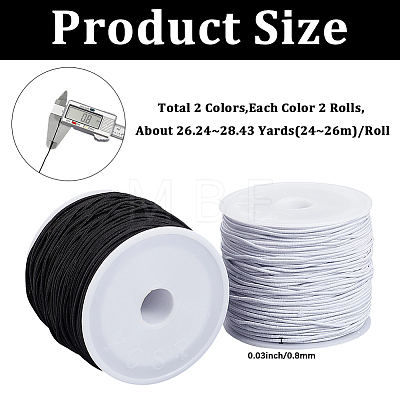 4Rolls 2 Colors Elastic Cords EC-PA0001-02B-1