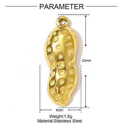 304 Stainless Steel Pendants STAS-OY001-21G-1