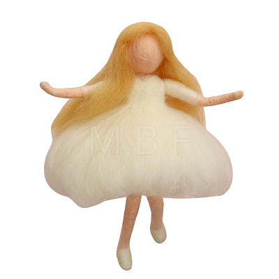 Fairy Wool Felt Needle Felting Kit with Instructions DOLL-PW0004-08-1