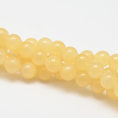 Natural Yellow Jade Bead Strands X-G-K121-01-14mm-1