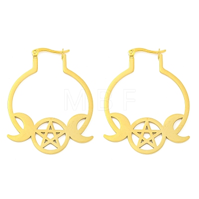 304 Stainless Steel Hoop Earrings for Women EJEW-F338-01G-1