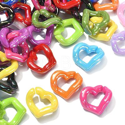 Rainbow Color Plated Acrylic Linking Rings PACR-CJC0001-03-1