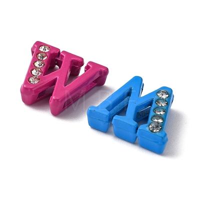 Spray Painted Zinc Alloy Slide Charms ALRI-WH0005-13W-1