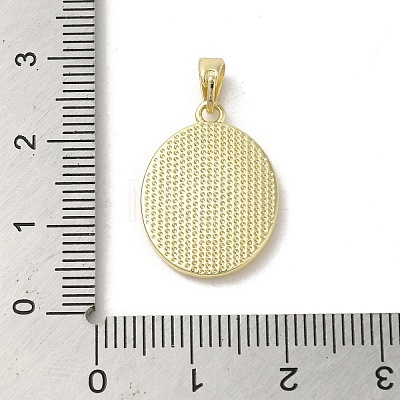 Brass Pave Shell Pendants KK-I708-05A-G-1