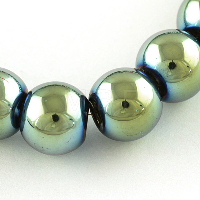 Electroplate Transparent Glass Beads Strands EGLA-Q062-8mm-D04-1