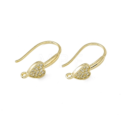 Rack Plating Brass Micro Pave Cubic Zirconia Earrings Hooks EJEW-F294-18G-1