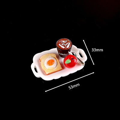 Resin Miniature Breakfast Set Ornaments DIY-H174-01I-1