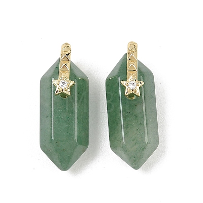 Natural Green Aventurine Double Terminal Pendants GG-CBA4154-07G-03-1