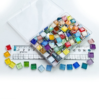 Square Glass Cabochons PW-WG38939-08-1