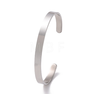 304 Stainless Steel Open Cuff Bangle BJEW-G653-01P-08-1