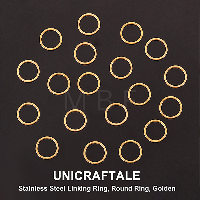 Unicraftale 40Pcs Ion Plating(IP) 304 Stainless Steel Linking Ring STAS-UN0047-55-1