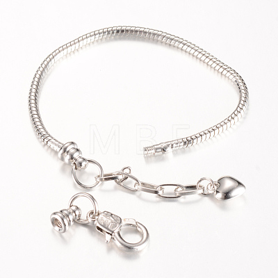 Brass European Style Bracelet Jewelry Making X-KK-S756-17cm-01P-1