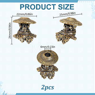 2Pcs Brass European Beads KK-HY0004-62AG-1
