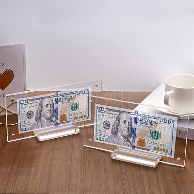 3 Sets Transparent Acrylic Currency Display Frames ODIS-CA0001-14-1