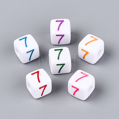 Opaque Acrylic European Large Hole Beads SACR-N020-01A-08-1