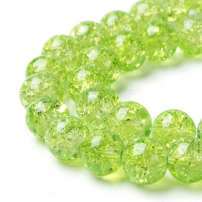 Spray Painted Crackle Glass Beads Strands CCG-Q001-8mm-11-1