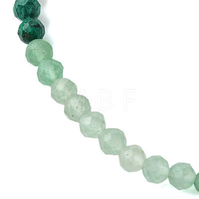 4mm Faceted Natural Mixed Gemstone Round Beaded Stretch Bracelets for Women BJEW-JB10735-1