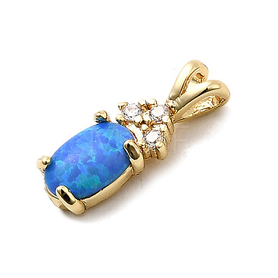 Synthetic Opal Flat Round Oval Charms KK-H089-05B-02-1