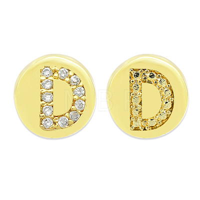 Brass Micro Pave Clear Cubic Zirconia Beads KK-T030-LA843-DX3-1