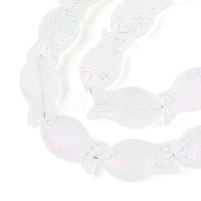 Frosted Glass Beads Strands X-GLAA-T023-40C-09-1