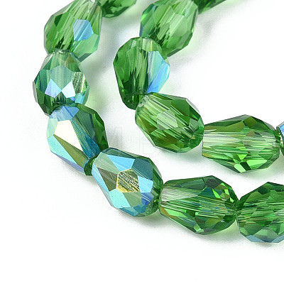 Transparent Electroplate Glass Beads Strands EGLA-N023-6x8mm-A09-1