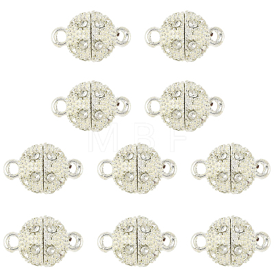 10 Bags Alloy Rhinestone Magnetic Clasps RB-FS0001-08S-1