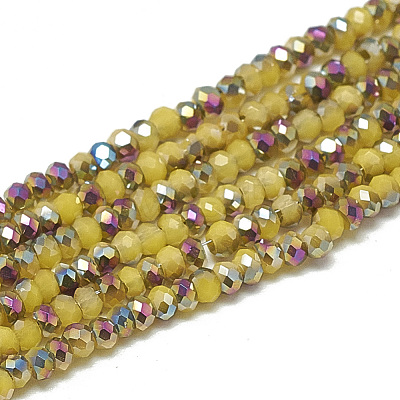 Electroplate Opaque Solid Color Glass Beads Strands EGLA-Q113-10-1